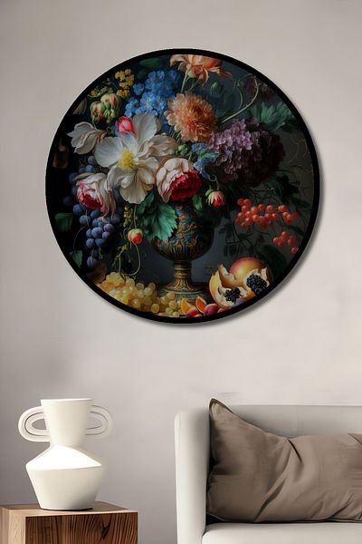 Teona Ahşap Artă a florilor superbe Decorativ din lemn MDF rotund pentru pictură murală acasă, la locul de muncă