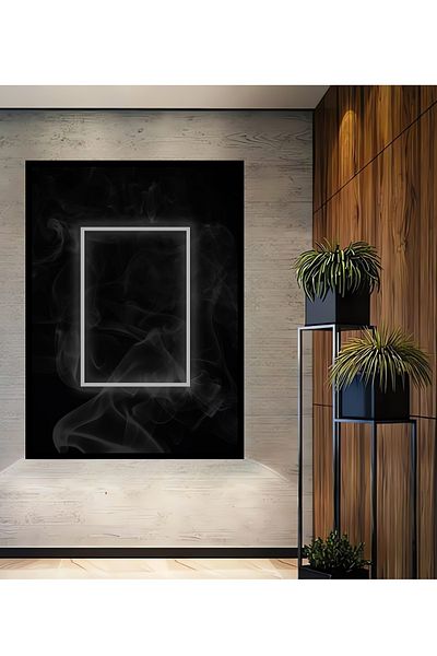 Teona Ahşap Decorativ minimalist din lemn MDF dreptunghiular înconjurat de fum pentru pictură de perete acasă, la locul de muncă
