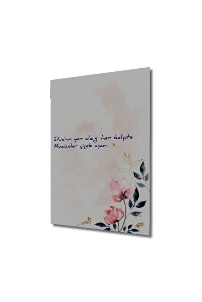 Teona Ahşap Dua ve Mucizeler Çiçek Desenli Ahşap MDF Dikdörtgen Dekoratif Ev,İş Yeri Duvar Tablo