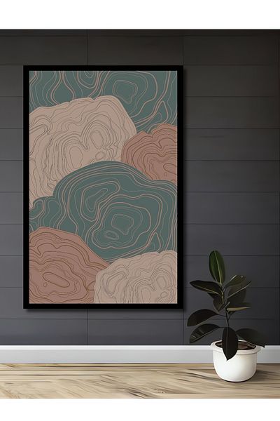 Teona Ahşap Design abstract ondulat din lemn MDF dreptunghiular decorativ pentru casă, loc de muncă pictură murală