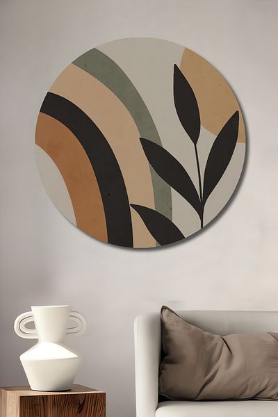 Teona Ahşap Modern Minimalist Leaf Design Decorativ Lemn MDF Rotund Acasă, Locul de Muncă Pictură de perete