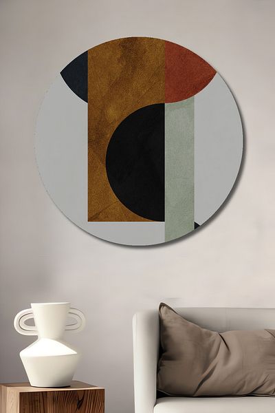 Teona Ahşap Model geometric modern, decorativ din lemn MDF, pictură rotundă pentru casă, loc de muncă