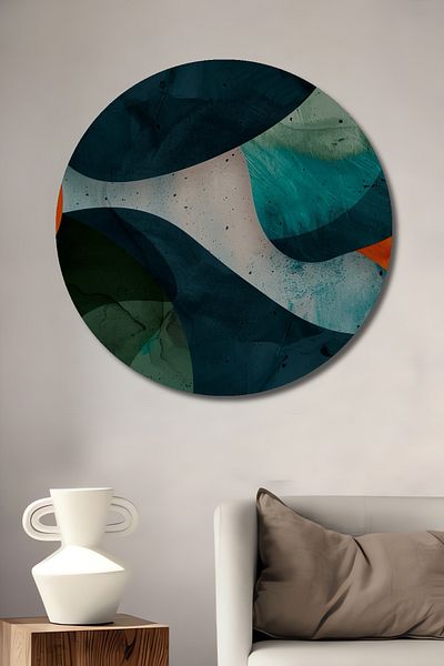 Teona Ahşap Modele ondulate colorate Decorative din lemn MDF rotund pentru pictura de perete acasa, loc de munca