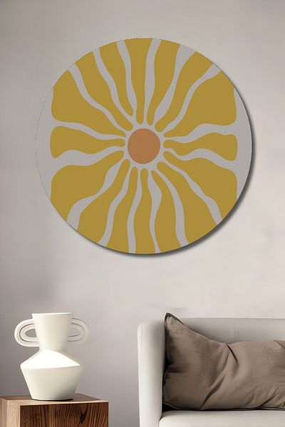 Teona Ahşap Motiv solar abstract decorativ din lemn MDF rotund pentru pictură murală acasă, la locul de muncă