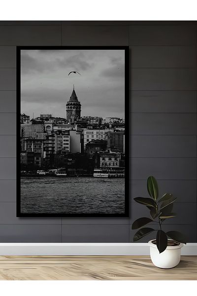Teona Ahşap Turnul Galata Peisaj Decorativ Lemn MDF Casa dreptunghiulara, Locul de munca Pictura pe perete