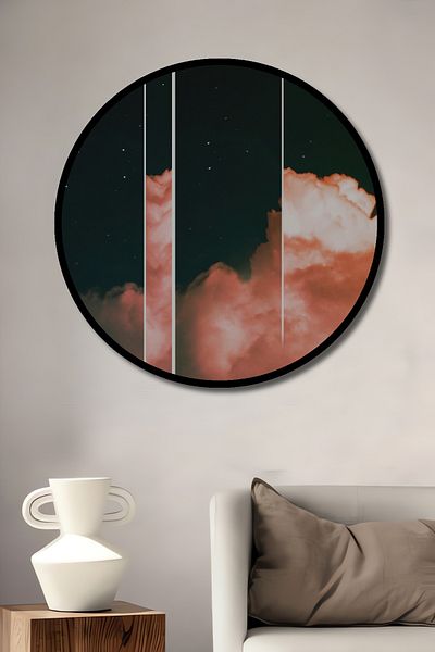 Teona Ahşap Sky Cloud Geometry Decorativ Lemn MDF Rotund Acasă, Locul de Muncă Pictură Perete
