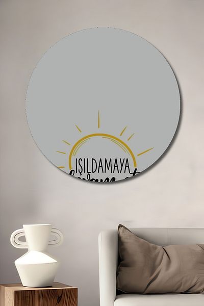Teona Ahşap Continuați să strălucească Casa rotundă din lemn MDF decorativ, pictură murală la locul de muncă