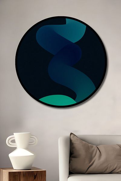 Teona Ahşap Abstracție Modernă Culoare Wave Decorativ Lemn MDF Rotund Acasă, Locul de Muncă Pictură Perete