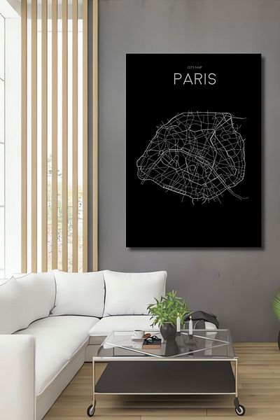 Teona Ahşap Harta Geometrica a Orașului Paris Decorativ Lemn MDF Dreptunghi Casa, Locul de Muncă Pictură Perete