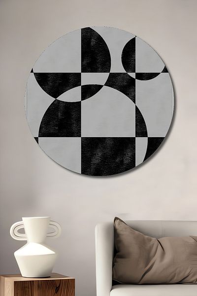 Teona Ahşap Minimal Geometric Elegance Decorativ Lemn MDF Rotund Acasă, Locul de Muncă Pictură Perete
