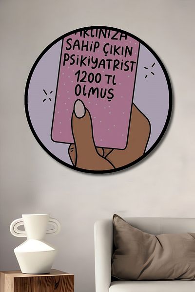 Teona Ahşap Ieșiți cu mintea dvs. Decorativ din lemn MDF rotund pentru casă, pictură murală la locul de muncă