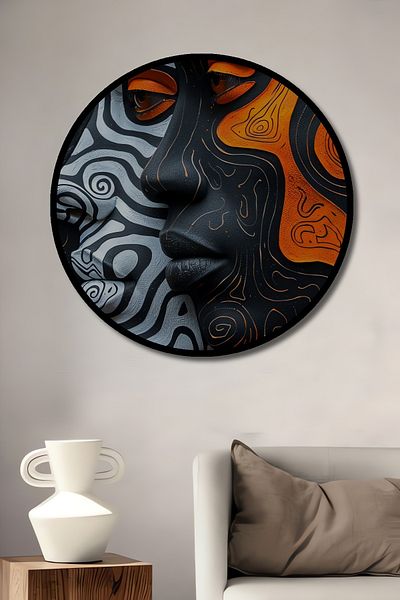 Teona Ahşap Fățe abstracte decorative din lemn MDF rotund pentru pictură murală acasă, la locul de muncă