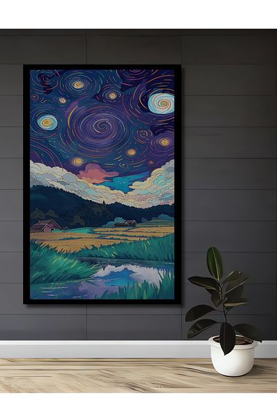 Teona Ahşap Noapte înstelată Natură Lemn MDF Dreptunghi Decorativ Acasă, Locul de Muncă Pictură Murală