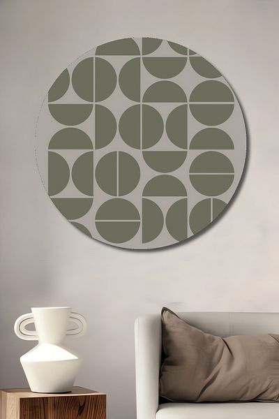 Teona Ahşap Model Geometric Lemn MDF Rotund Decorativ Acasa, Locul de Muncă Pictură Perete