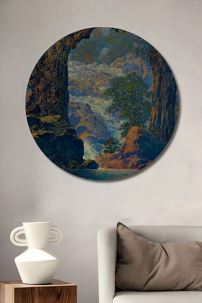 Teona Ahşap Cascada naturală din lemn MDF rotund decorativ pentru casă, pictură murală la locul de muncă
