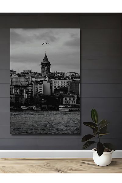 Teona Ahşap Turnul Galata Peisaj Decorativ Lemn MDF Casa dreptunghiulara, Locul de munca Pictura pe perete