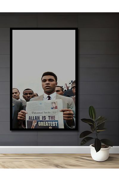 Teona Ahşap Muhammad Ali Memorie legendară Decorativ Lemn MDF Dreptunghi Acasă, Locul de muncă Pictură murală