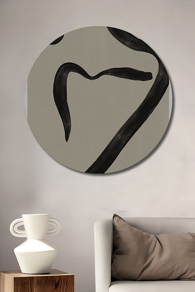 Teona Ahşap Abstract Brush Strokes Decorativ Lemn MDF Rotund Acasă, Locul de muncă Pictură murală