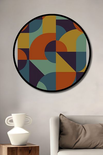 Teona Ahşap Culoare Geometrică Energie Decorativ Lemn MDF Rotund Acasă, Locul de Muncă Pictură Perete