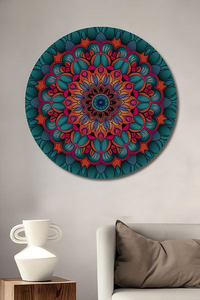 Teona Ahşap Model Mandala Colorat Decorativ Lemn MDF Rotund Casa, Locul de Muncă Pictură Perete