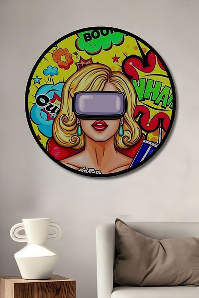 Teona Ahşap Pop Art Explosion Decorativ Lemn MDF Rotund Acasă, Locul de Muncă Pictură Perete
