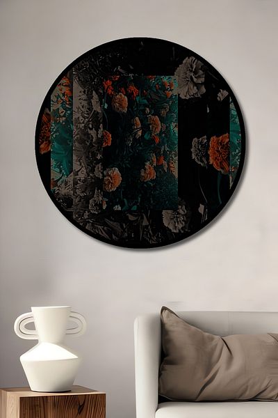 Teona Ahşap Model de flori uimitoare din lemn decorativ MDF rotund pentru pictura de perete acasă, la locul de muncă