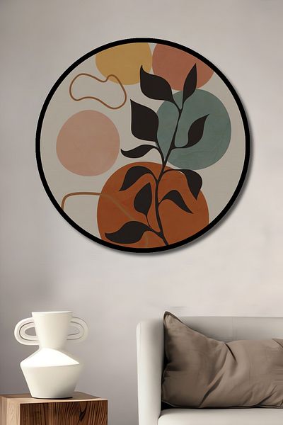 Teona Ahşap Minimalist Botanic Decorativ Lemn MDF Rotund Acasă, Locul de Muncă Pictură Perete