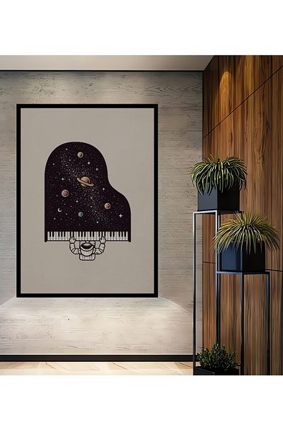 Teona Ahşap Astronaut și planete Pian Decorativ Lemn MDF Dreptunghi Acasă, Locul de Muncă Pictură Murală