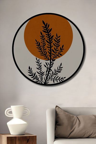 Teona Ahşap Sunset Silhouette Decorativ Lemn MDF Rotund Acasă, Locul de Muncă Pictură Perete