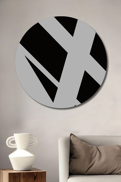 Teona Ahşap Model geometric modern, lemn decorativ MDF, pictură rotundă pentru casă, loc de muncă