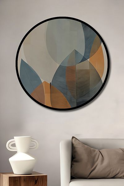 Teona Ahşap Modern Geometric Abstract Lemn MDF Rotund Decorativ Acasă, Locul de Afaceri Pictură Perete