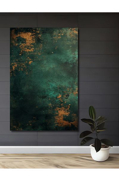 Teona Ahşap Cupru Verde Abstract Lemn MDF Dreptunghi Decorativ Acasă, Locul de Muncă Pictură Perete