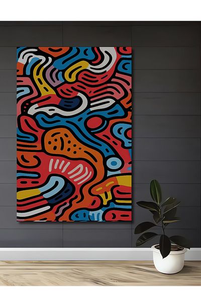 Teona Ahşap Model abstract colorat Decorativ Lemn MDF Dreptunghi Acasă, Locul de muncă Pictură murală