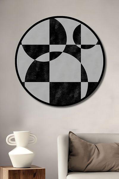 Teona Ahşap Minimal Geometric Elegance Decorativ Lemn MDF Rotund Acasă, Locul de Muncă Pictură Perete