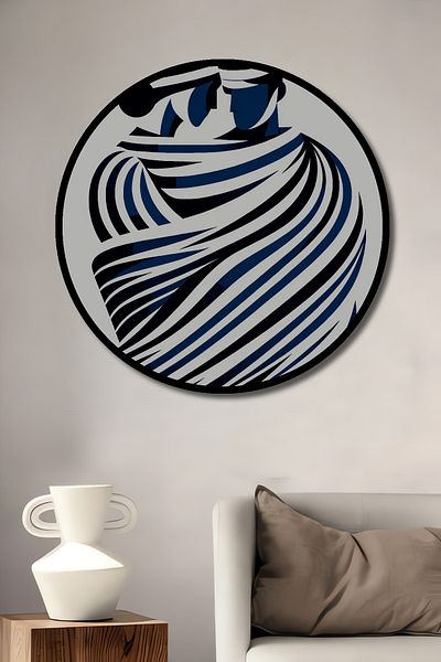 Teona Ahşap Cupluri de dragoste abstracte Decorative din lemn MDF rotund pentru casa, locul de munca pictura pe perete