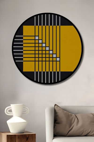 Teona Ahşap Galină Geometrică Abstractă Lemn MDF Rotund Decorativ Acasă, Locul de Muncă Pictură Perete