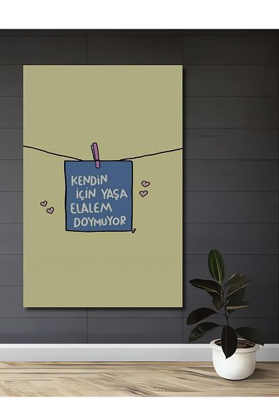Teona Ahşap Trăiește pentru tine, nu e suficient, decorativ din lemn MDF dreptunghiular, pictură murală pentru locuință, loc de muncă