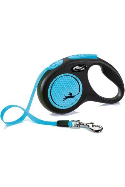 Flexi Neon Reflective Strip Automatic Dog Walking Collar Tr-Blue-Small-5 Mt