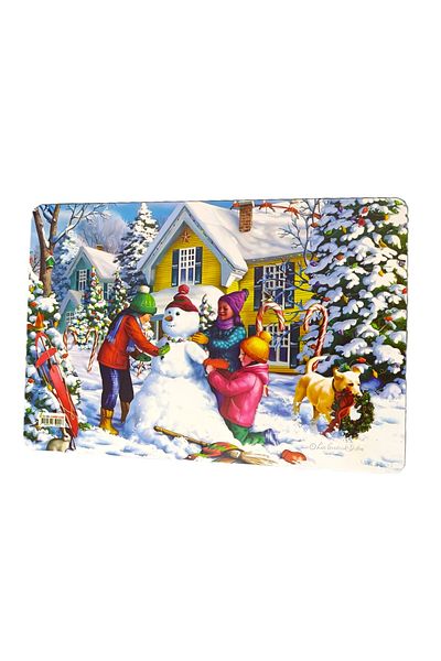 şahane parti Snowman and Cheerful Kids 20 Pieces Karne Sleeve