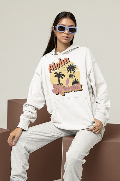 SEVBANO Aloha Hawaii Summer Themed Unisex Oversize Hoodie