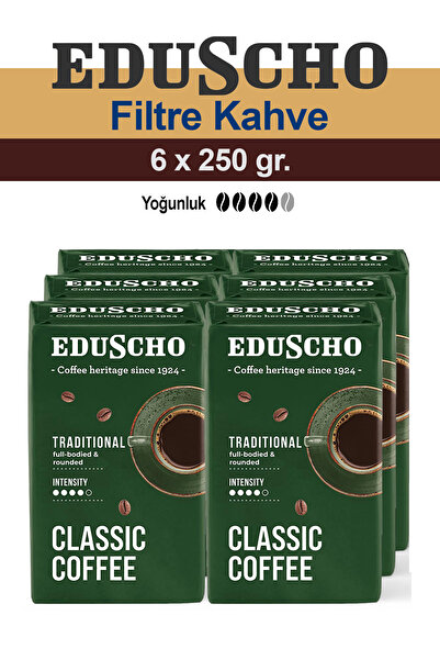 Eduscho Classic Coffee Traditional 6x 250 gr Öğütülmüş Filtre Kahve