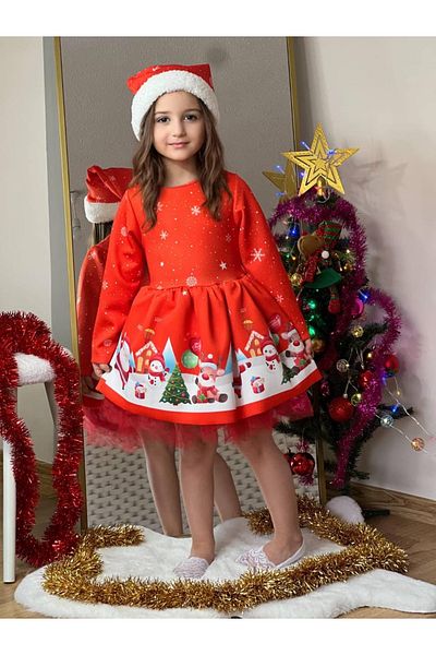 ARBİ kids Female Child Christmas Christmas Dress Christmas Dress