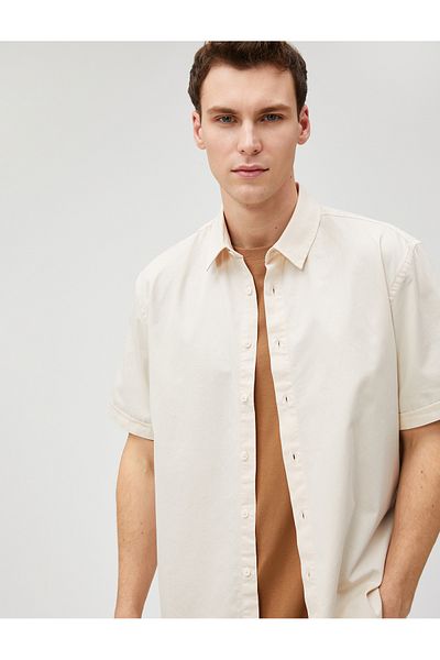 Koton Summer Shirt Short Sleeve Classic Collar Cotton