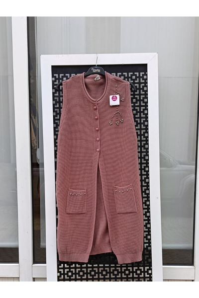 Çınar boutique Anne Yeleği Uzun-Gül Kurusu - Standart