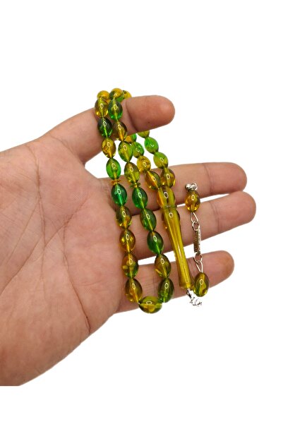 Han Ticarethane Verde Galben Alb Cut Pudră Chihlimbar Tesbih