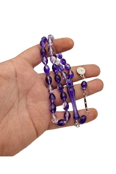 Han Ticarethane Mărgele de rugăciune din chihlimbar cu pulbere tăiată în purp...