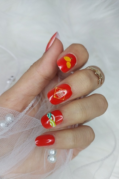 Easy Beauty 24 Adet Çocuklar için Renkli Kısa Takma Tırnak Yapıştırıcı Hediye...