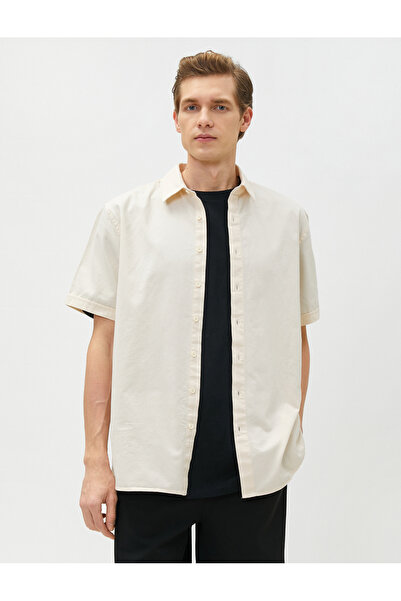 Koton Nyári ing rövid ujjú klasszikus galléros pamut