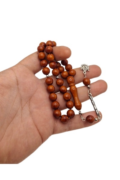 Han Ticarethane Culoarea țiglă Glob tăiat praf chihlimbar mărgele de rugăciune