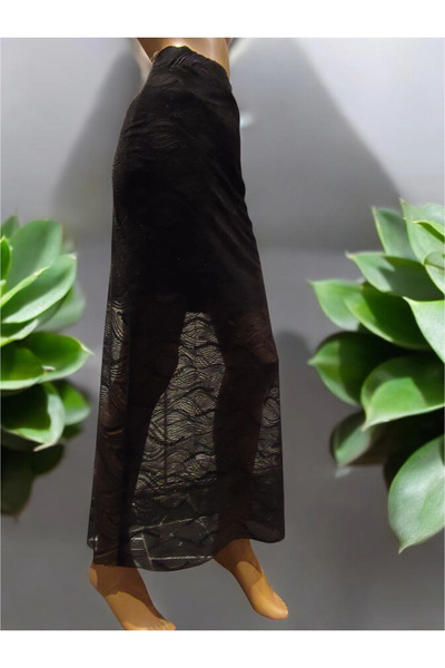 modayiğit Siyah desenli tül balık etek